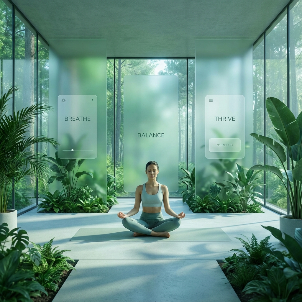 Meditating person in nature